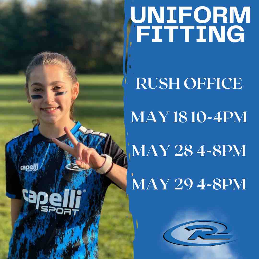 Uniform Fittings at the Washington Rush OFFICE! 8811 Airport Rd Everett WA (located next to Kasch Field #1)
