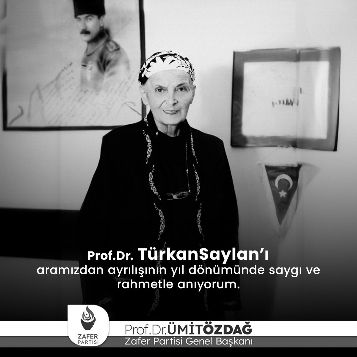 Türk devletini ele geçirmeye çalışan tarihin en aşağılık terör örgütü FETÖ tarafından hedef alınan Atatürk aydını Prof. Dr. Türkan Saylan'ı aramızdan ayrılışının yıl dönümünde saygı ve rahmetle anıyorum.