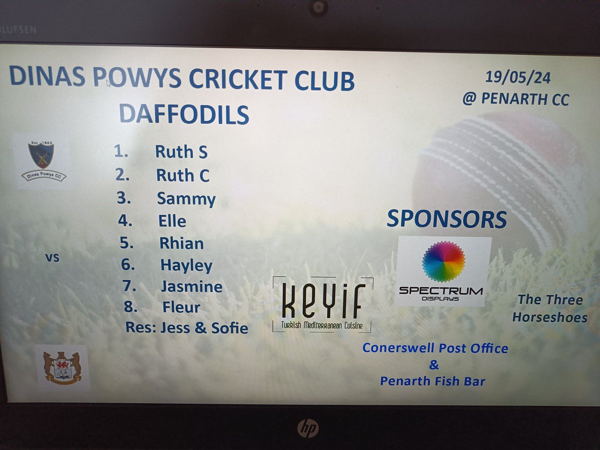 Dinas Powys CC (@dinaspowyscc) on Twitter photo Tomorrow the Daffodils begin there softball league campaign with a game against <a href="/penarthcricket/">Penarth Cricket Club</a>.
Thanks to all the sponsors Spectrum Displays, Keyif Turkish Restaurant, The Three Horseshoes, Cornerswell Post Office and Penarth Fish Bar. Tomorrow the Daffodils begin there softball league campaign with a game against <a href="/penarthcricket/">Penarth Cricket Club</a>.
Thanks to all the sponsors Spectrum Displays, Keyif Turkish Restaurant, The Three Horseshoes, Cornerswell Post Office and Penarth Fish Bar.