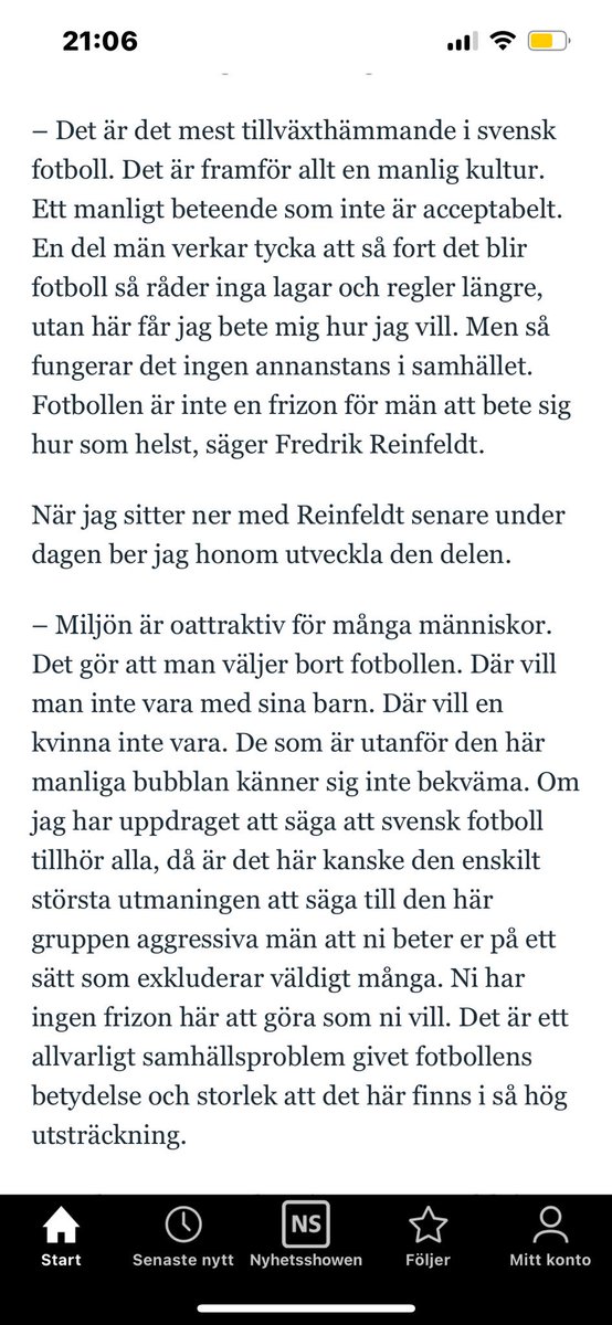 Då kör alltså Herr Reinfeldt en klassisk ”nu ska jag berätta hur det är på riktigt lilla gumman”-grej. Fräscht!

Vill du Reinfeldt göra något vettigt för oss kvinnor gällande fotboll så se till att väskförbudet tas bort,  det är diskriminerande på riktigt!