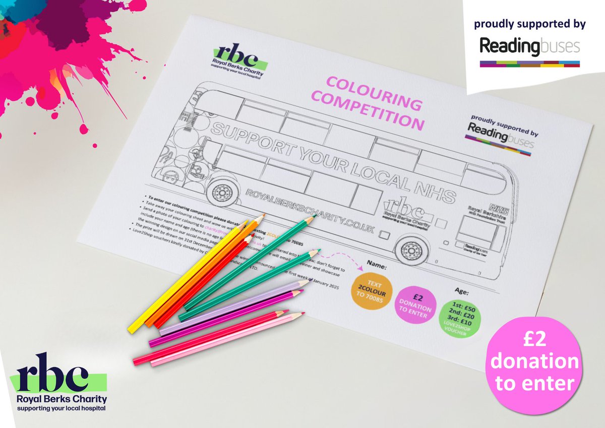 We're thrilled to announce our Royal Berks Charity and Reading Buses Colouring Competition! Download your colouring sheet here: bit.ly/3JnjdI8
