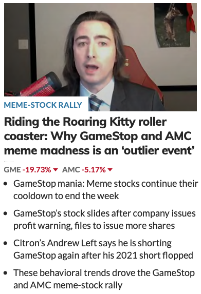 B4_4L's tweet photo. So much caring about GameStop when there should be none.
Why?

FIVE different $GME articles on front page
(must've been down, if it was up then maybe one) https://t.co/1OyMokY4WU