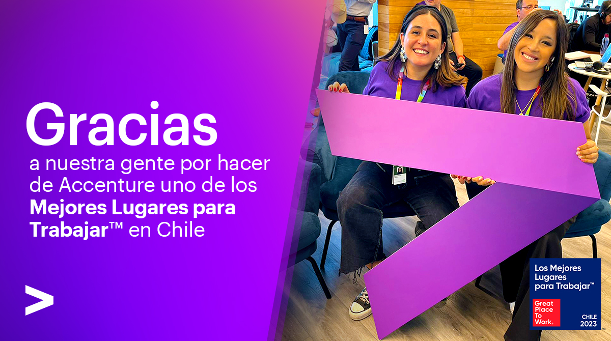 #AccentureChile  💯 uno de los Mejores Lugares para Trabajar en Chile. ​

#GPTW #Accenture #TheHeartOfChange