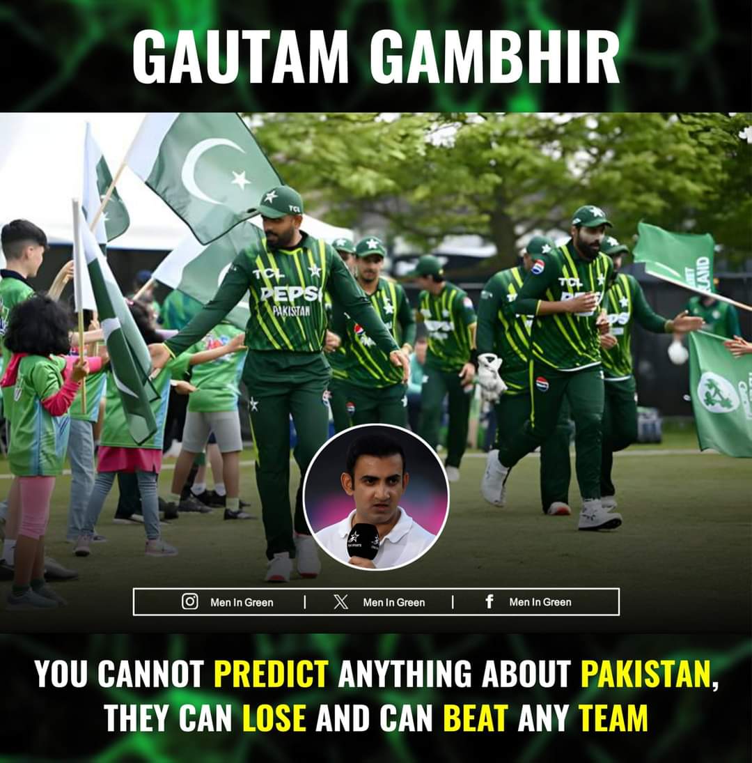 Gautam Gambhir 🗣 ―

You cannot predict anything about Pakistan, they can lose and can beat any team...👀

#Cricket #CricketPakistan #T20WorldCup #PAKvIND #BabarAzam #TürkanSaylan #BersamaSiagaBencana #MiFotoBang