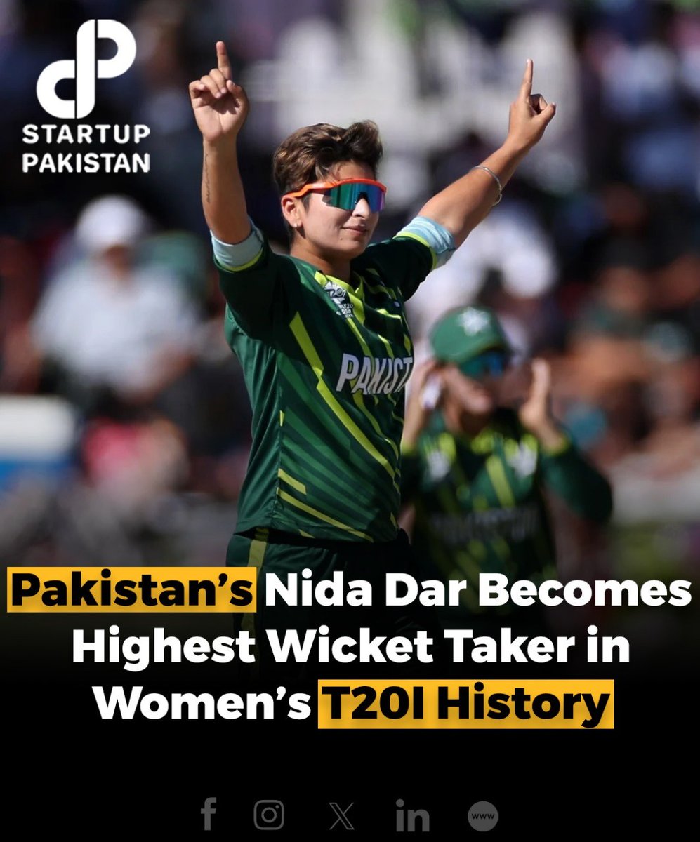PakStartup's tweet photo. Nida Dar, the captain of the Pakistan women’s cricket team, has achieved a remarkable milestone by becoming the highest wicket-taker in the history of Women’s T20 International cricket.
#Pakistan #womensT20 #history #highestwicket https://t.co/FaAhNEdEG4