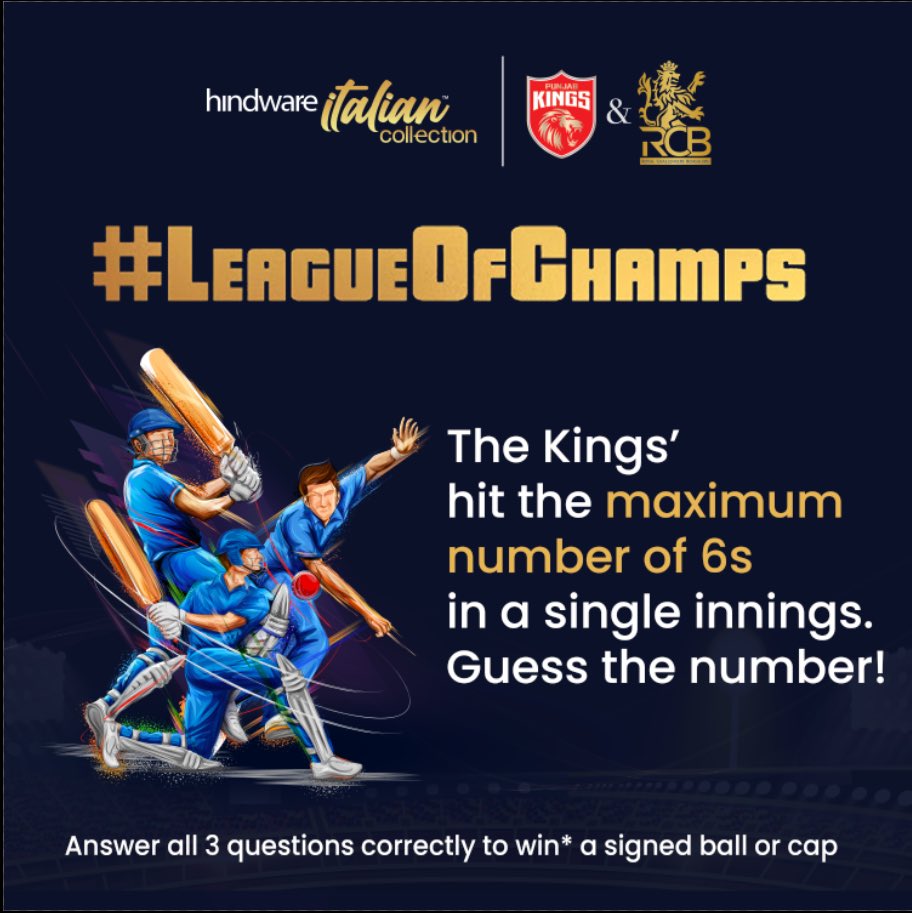 Series 3 • Question 2 • Unleash the power! 🔥The Kings smashed a record number of 6s in a single innings. Can you guess the tally? 

Answer all three questions correctly to win* exciting prizes!