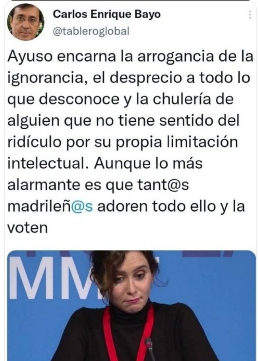AznarinJr's tweet photo. @IdiazAyuso La ignorancia también es muy dañina. https://t.co/aYskomMbpC