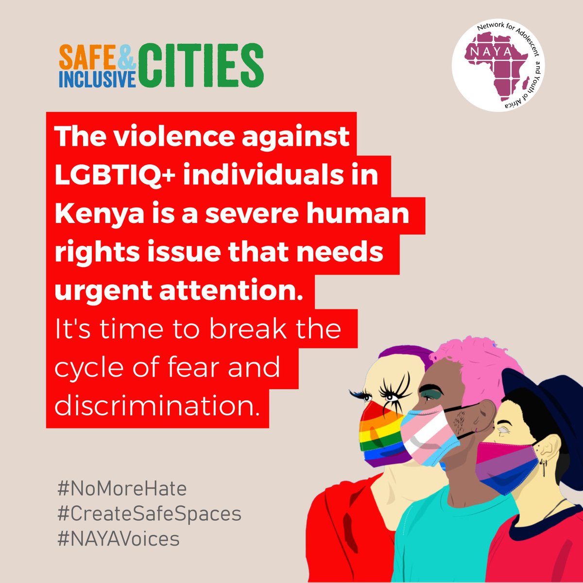 This IDAHOBIT, we shine a light on the importance of support and legal protections for LGBTIQ+ communities in Kenya. Everyone deserves to live without fear and with full dignity. #NoMoreHate #CreateSafeSpaces #NAYAVoices