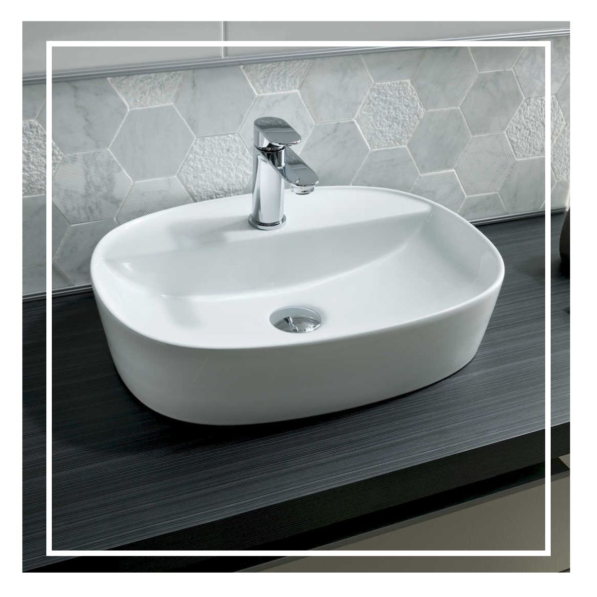 Make your bathroom the envy of all with the modern design of the Ava basin. Designed with graceful & smooth curves throughout this countertop basin is undeniably chic & will really create a statement in your bathroom! #FreestandingBasin #BathroomBasin #Sink #BathroomSink #Basin