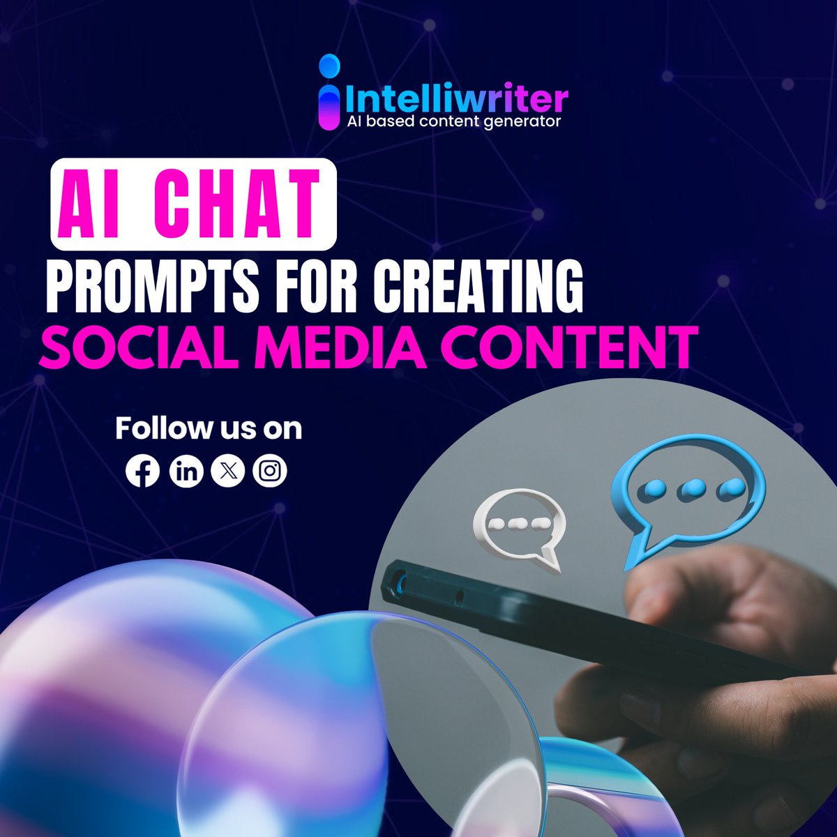 **AI Chat Prompt for Creating Social Media Content**: Leverage our intuitive AI chat prompt feature to effortlessly generate engaging and personalized content.

Start creating smarter, not harder!

intelliwriter.io

#Intelliwriter #AIbasedcontentgenerator #AIImagegenerator