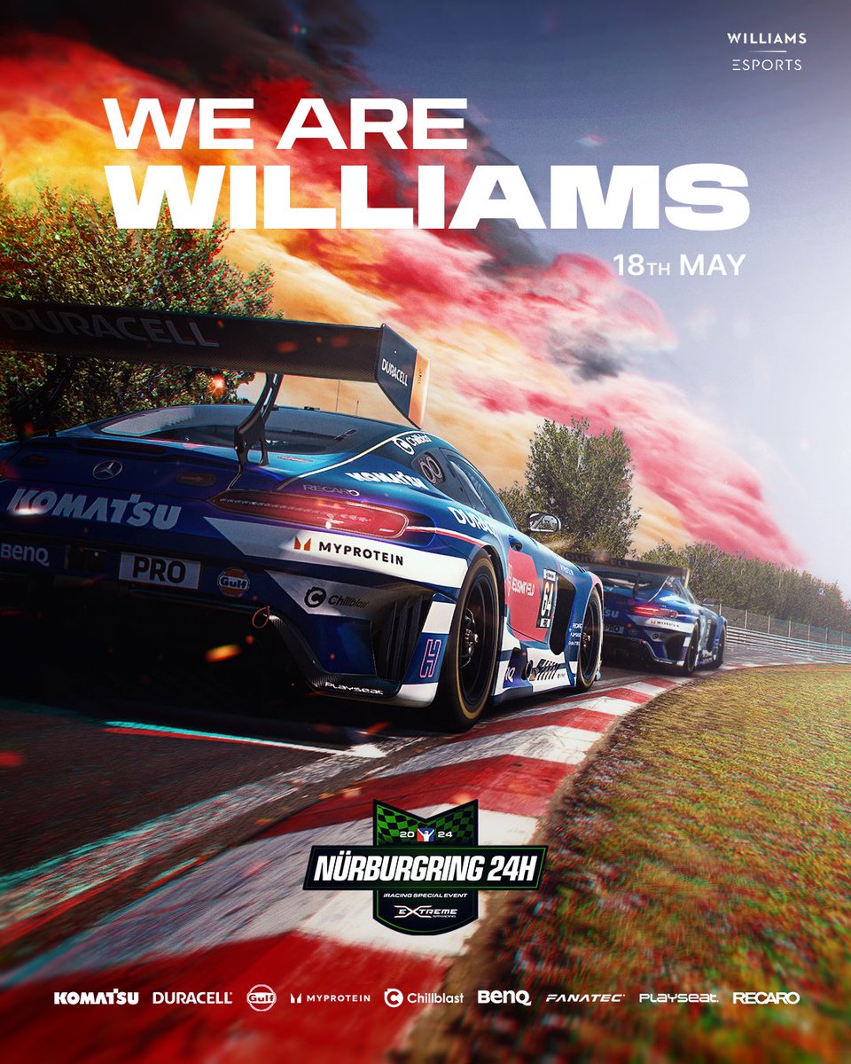 THE RACE OF THE YEAR 🇩🇪🌲 @iRacing Nürburgring 24h 2024 is here! #WilliamsEsports #WeAreWilliams #SimRacing #iRacing #Nurburgring24h #Nordschleife