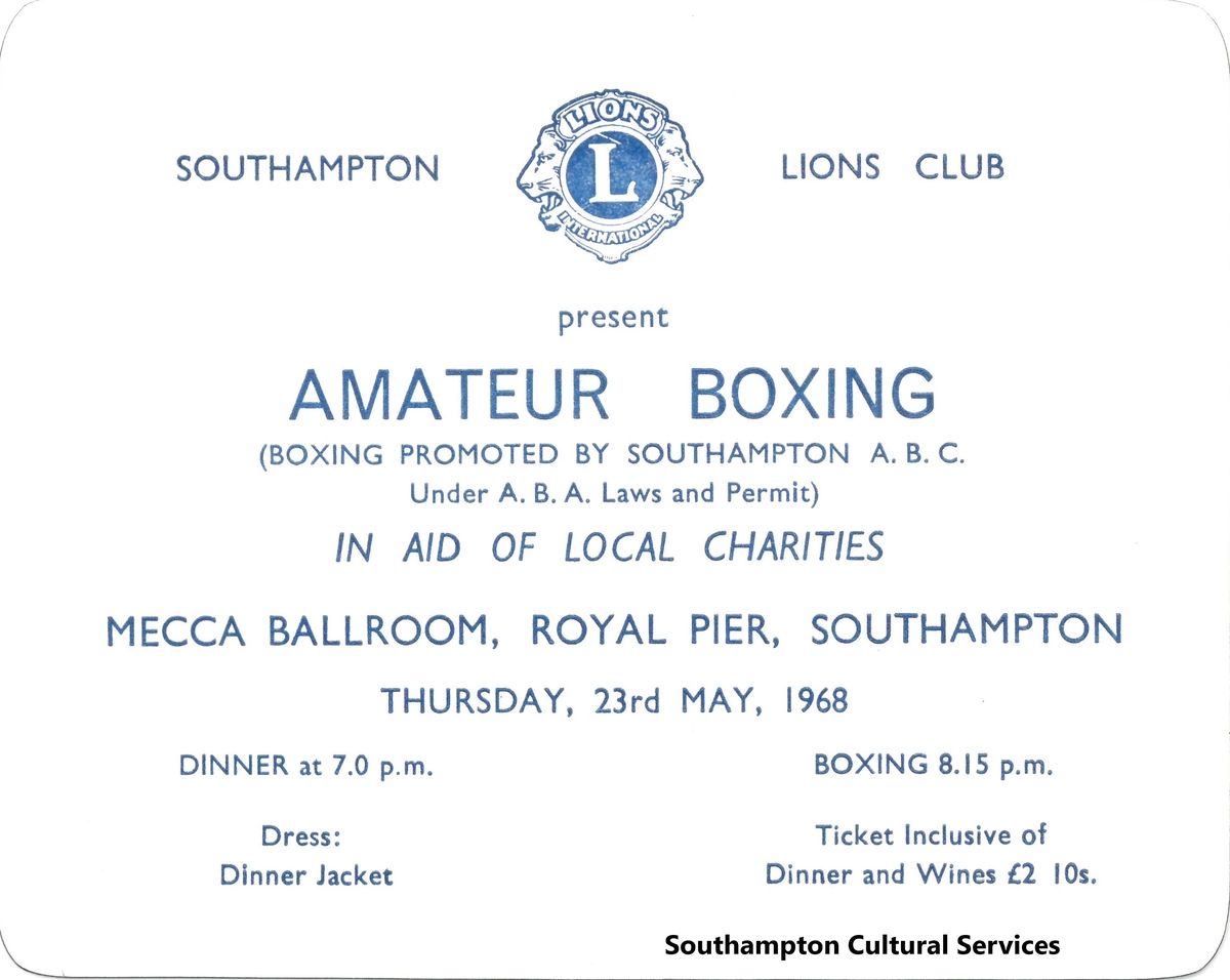 The Royal Pier, early 1960s and 1976. The Mecca Ballroom on the Royal Pier hosted many events, including this May 1968 #Southampton #LionsClub charity boxing night. 11 bouts were held, with Peter Brisland winning the final one by defeating Ricky Budd #SotonAfterDark #Boxing