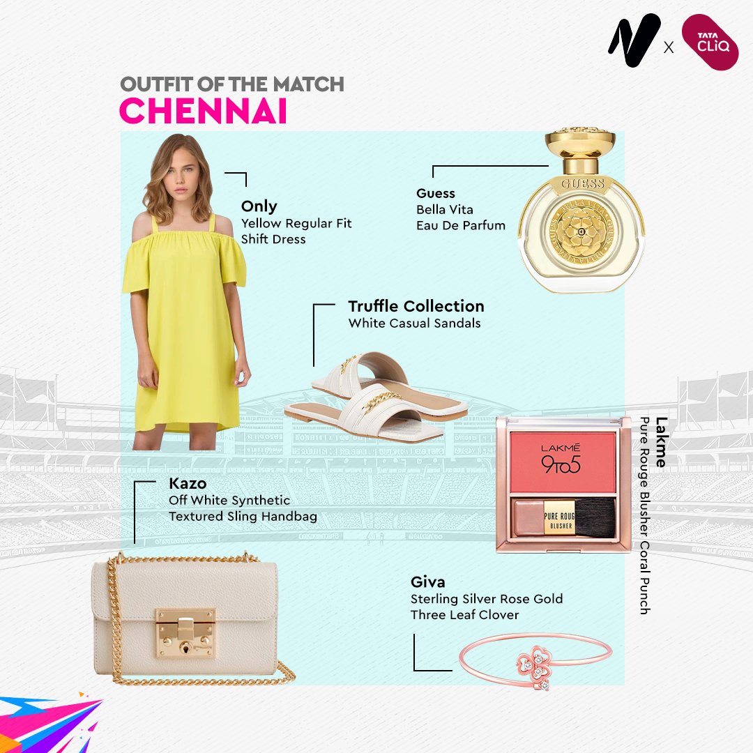 Channeling our inner Whistle Podu with this stylish Outfit Of The Match! 🦁💛 Roar loudly in the stadium to cheer for Team Chennai, ab Rukna Kyun? Follow @tata_neu and @tatacliq for more OOTM inspo! #TataNeu #Shopping #OOTM #Chennai #TataCLiQ