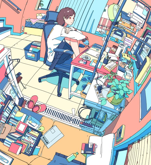 「bookshelf desk」 illustration images(Latest)