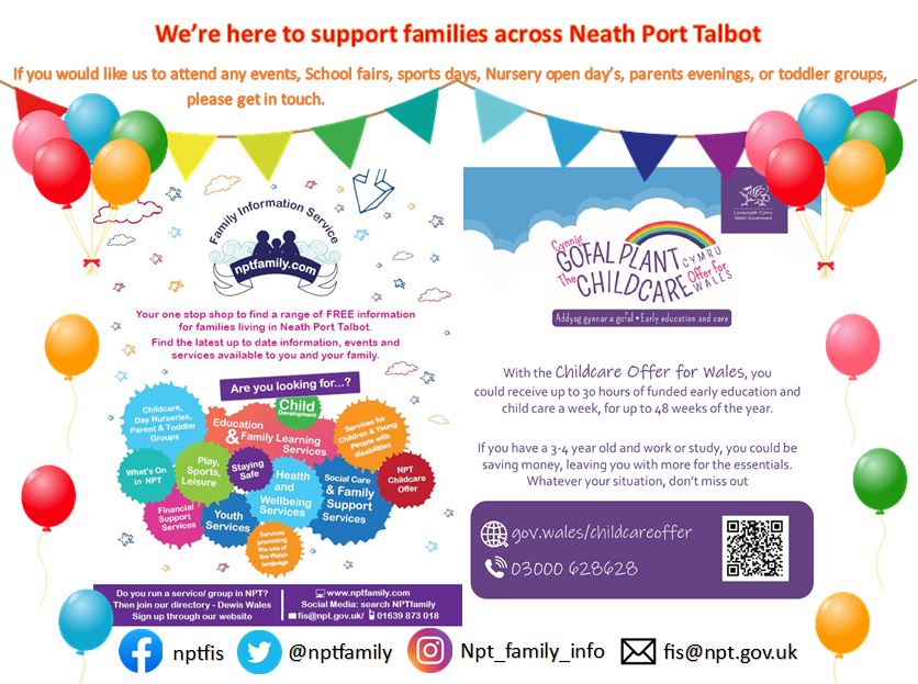 We're here to help families across NPT. ☺️If you would like us to attend any events please get in touch ☺️