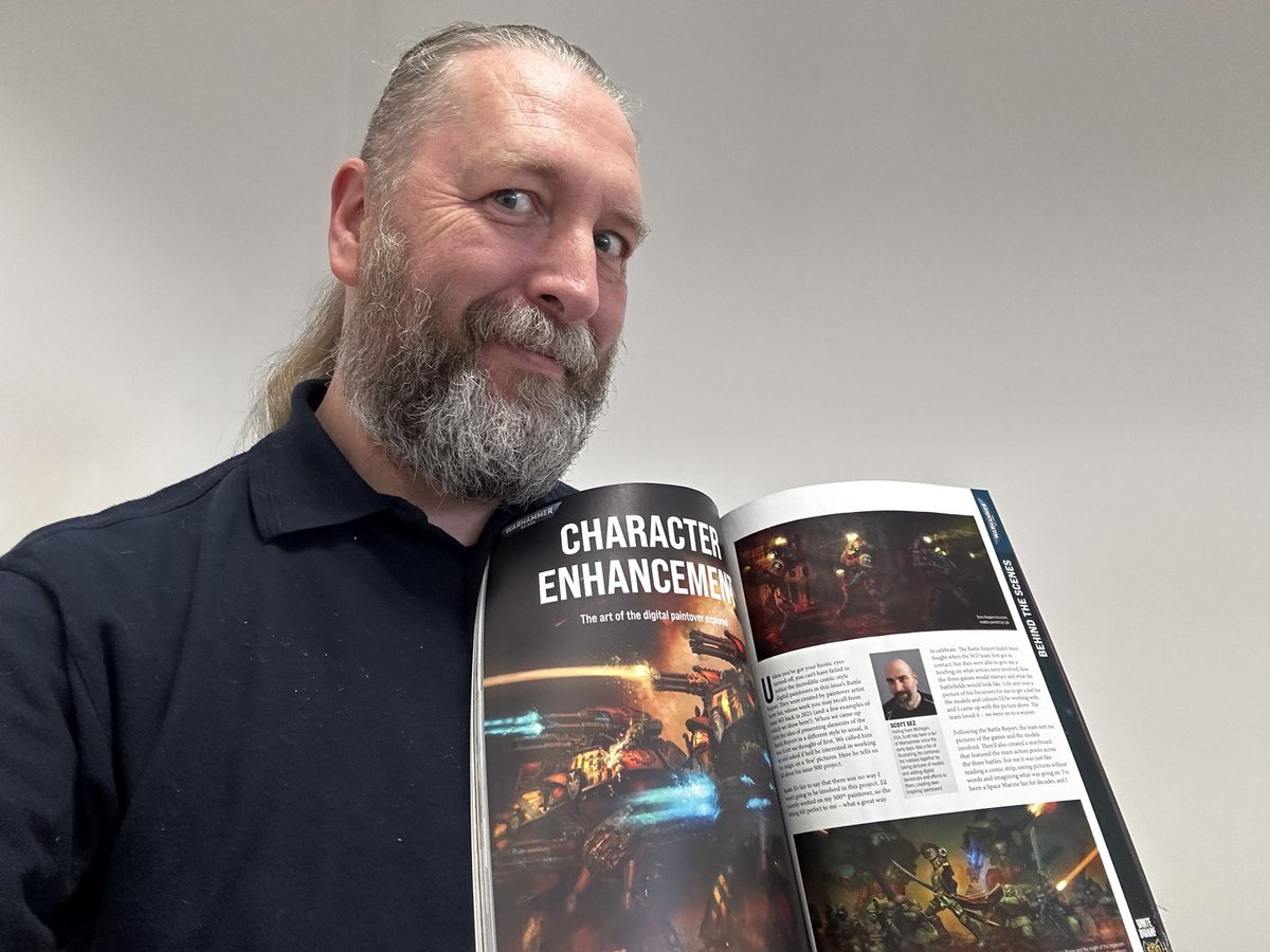 Happy 500th edition White Dwarf. Thanks to @ArtistsEmpire and his talent at doing paint overs, some of my models made it into this anniversary issue. Pleased for Scott and myself for sure. 😃🤘🏻 #WarhammerCommunity #Warmongers #Warmaidens #Waranthem #Warwardens #HorusHeresy