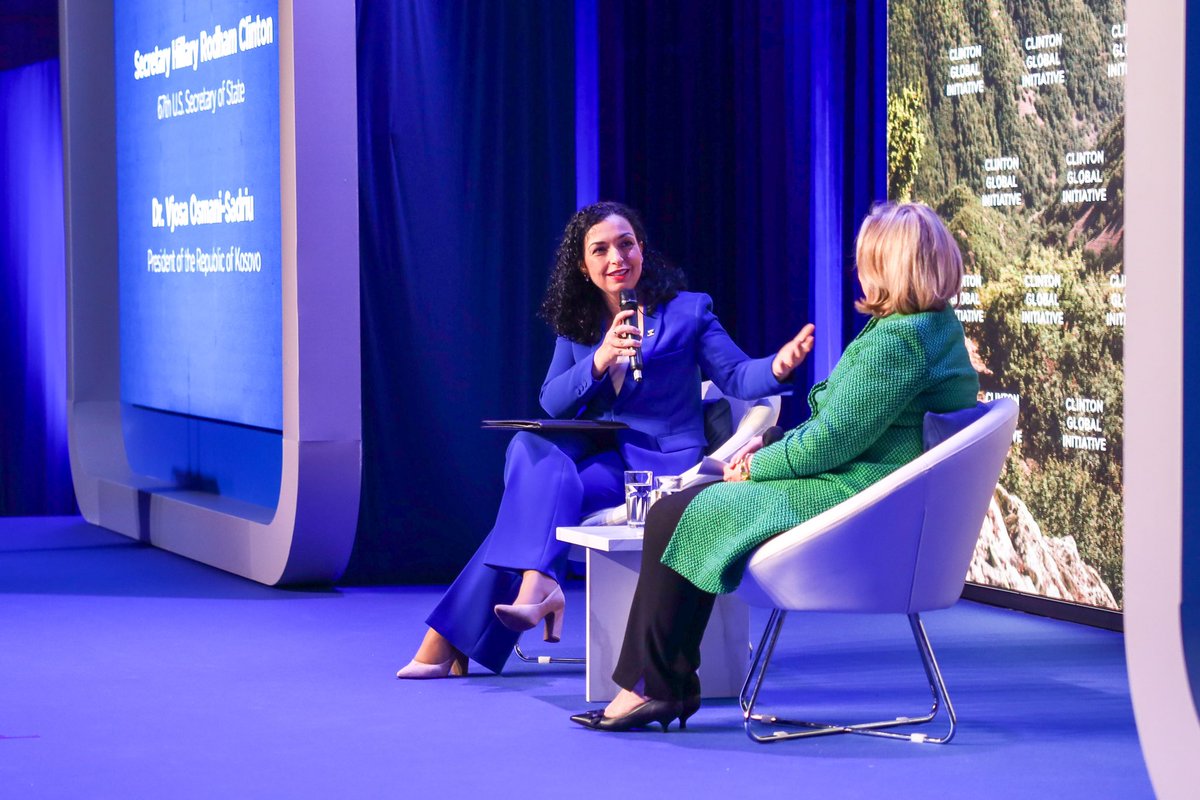 Truly honored to join forces with Secretary @HillaryClinton and @ClintonGlobal in Sofia today to discuss the importance of empowering women and girls in all walks of life.

We must continue to shatter glass ceilings. Our future leaders—Presidents, CEOs, and changemakers—are