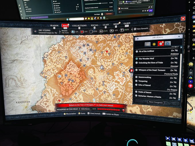 I cannot chose the reward from tree of whispers and i cannot do more contracts . I cannot grind . Fix