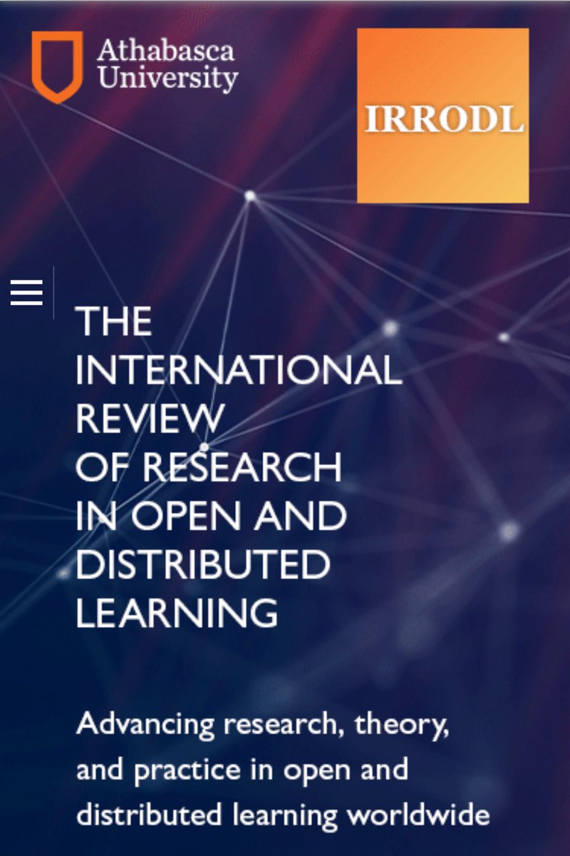 📢 New Publication 📚

Identifying Pedagogical Design and Implementation of Synchronous Virtual Classrooms

The activities and applications to be used by instructors to conduct synchronous virtual classrooms effectively

irrodl.org/index.php/irro…

#IRRODL #OnlineLearning