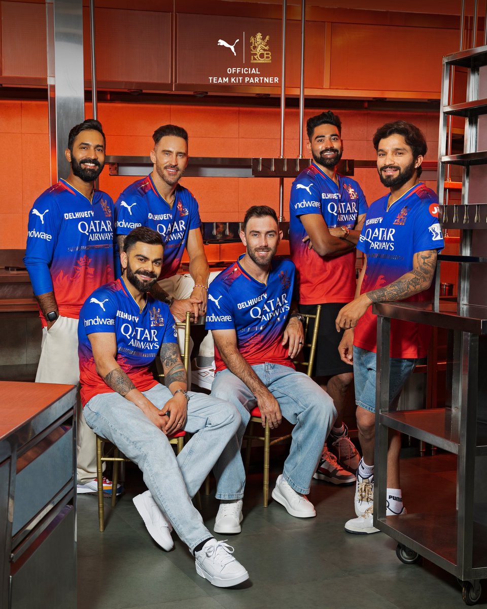 Boys, what’s cooking tonight? 👨‍🍳👀 @RCBTweets Grab your PUMA x RCB jerseys, only at app.puma.com/PUMAxRCB24, App & Stores. #PUMAxRCB #RCBvCSK