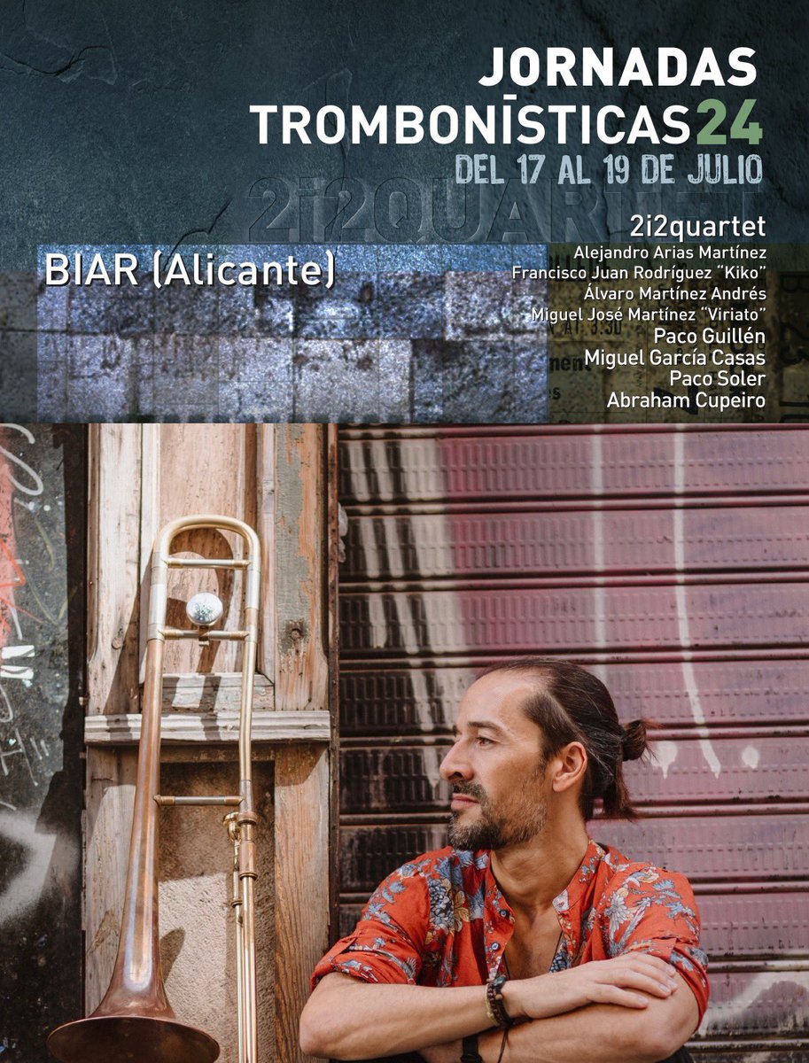 ¿PROFESORES? Clase Magistral con 🤩Paco Soler - Profesor del aula de jazz en el Conservatorio Superior de Música “Joaquín Rodrigo” de Valencia🤩. Más información en  2i2quartet.com/jornadas-tromb…
<a href="/StomviOfficial/">Stomvi</a> <a href="/upsoundexp/">UpSound</a> <a href="/innovatrombone/">Innovatrombone</a> <a href="/atetrombonistas/">ATE</a>