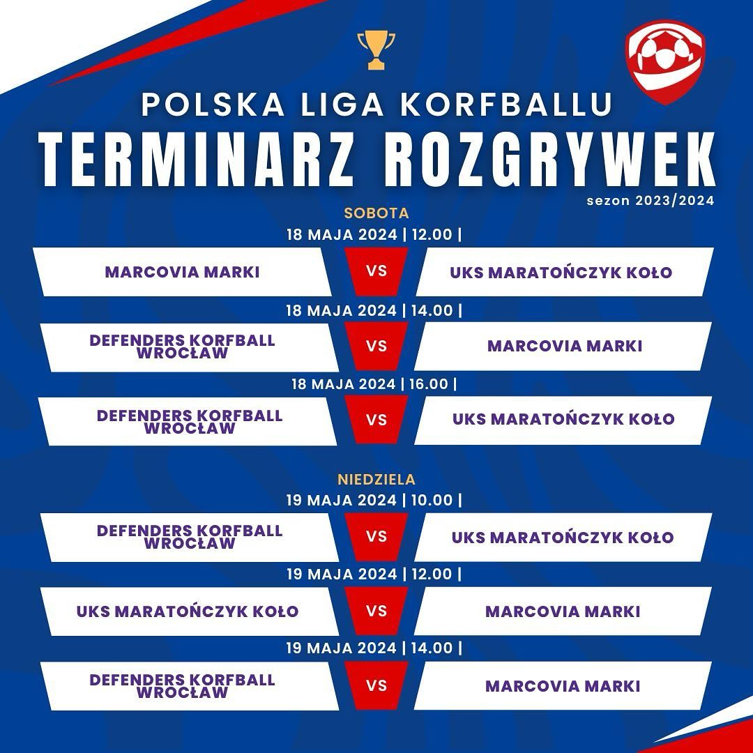 Good luck to all teams playing the 🏆 Polish Korfball League 2023-24 this weekend! 💪 #Enjoy 🇵🇱 #POL

📰 You can follow it on instagram.com/korfball_poland

#korfball #TheMixedGenderSport #korfbal #corfebol #korfbol #corfbol #КОРФБОЛ #合球 #コーフボール #कोर्फबॉल #코프볼