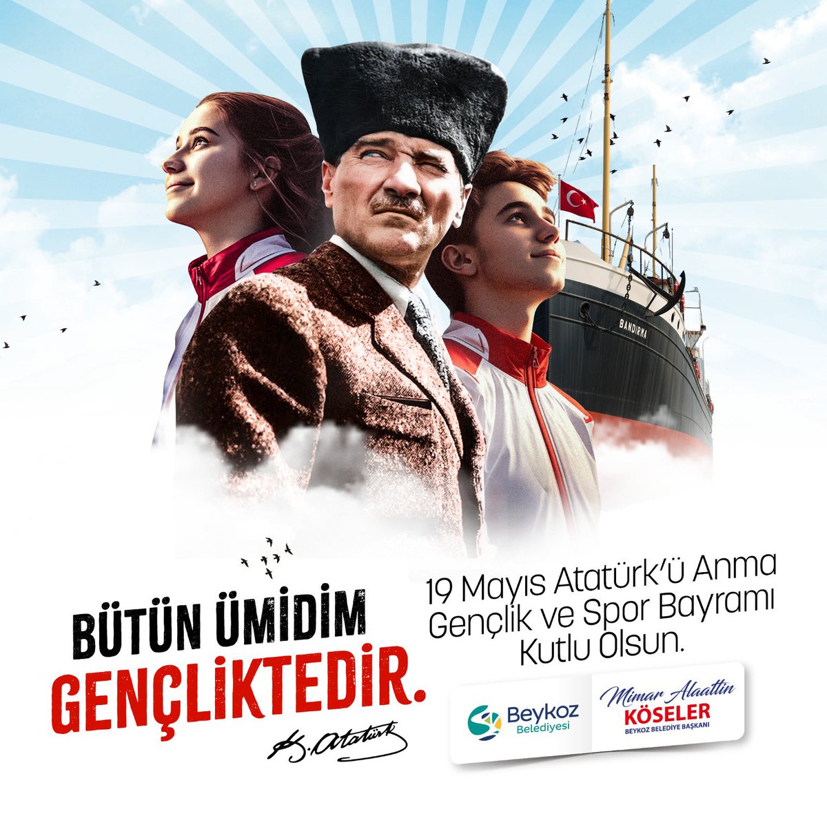 KoselerAlaattin's tweet photo. “Biz her şeyi gençliğe bırakacağız. Geleceğin ümidi, ışıklı çiçekleri onlardır. Bütün ümidim gençliktedir.”

Mustafa Kemal Atatürk

Atamızın Türk gençliğine armağan ettiği 19 Mayıs Atatürk’ü Anma, Gençlik ve Spor Bayramımız kutlu olsun! 🇹🇷 https://t.co/e0qYNw1XWa