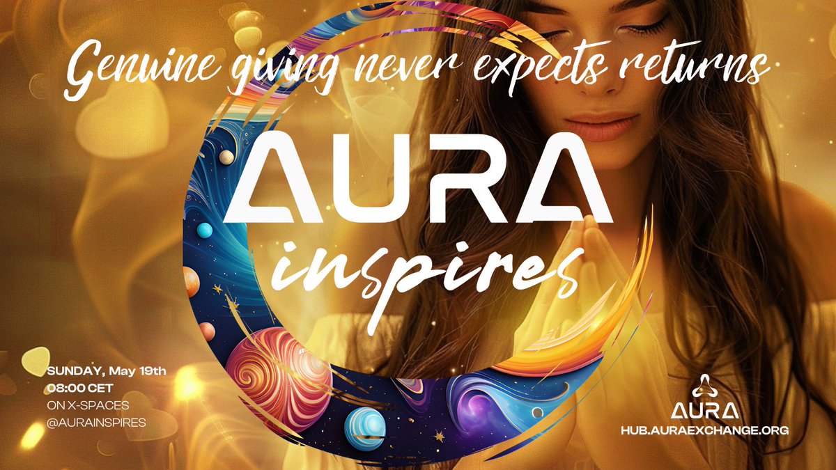 💫Join us for #EP10

💫Genuine giving never expects returns!

💫 x.com/i/spaces/1lDxL…

💫the power of giving without getting💎

💫come and tell us👇🏻

💫what generosity is for you!

#AuraInspires #AuraExchange #Gratitude #LawOfAtraction #Positive_Vibes #Wealth