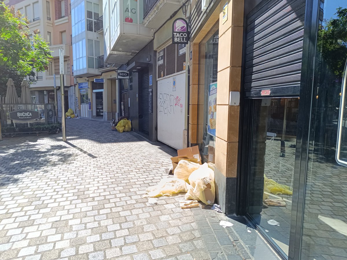 Pinia7's tweet image. Gran solución para las basuras en la calle Bretón de los Herreros. 11:00 a.m. y por aquí no se ha visto al camión de recogida...@AytoLogrono @NueveCuatroUno @lariojacom