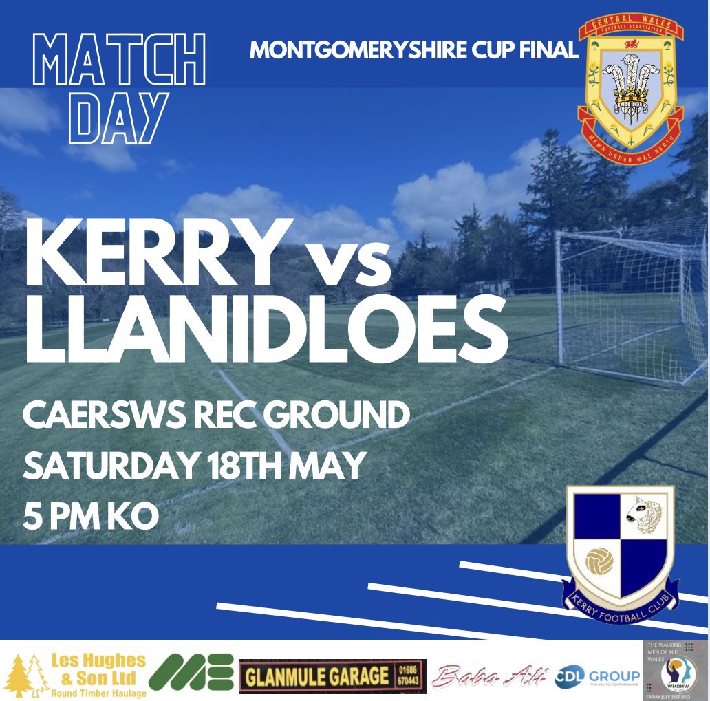 MATCHDAY! A re-run of last year’s final as we face off against tier 2 @LlaniTownfc in the Montgomeryshire Challenge Cup final! Come and get behind the lads in Caersws tonight and show your support!