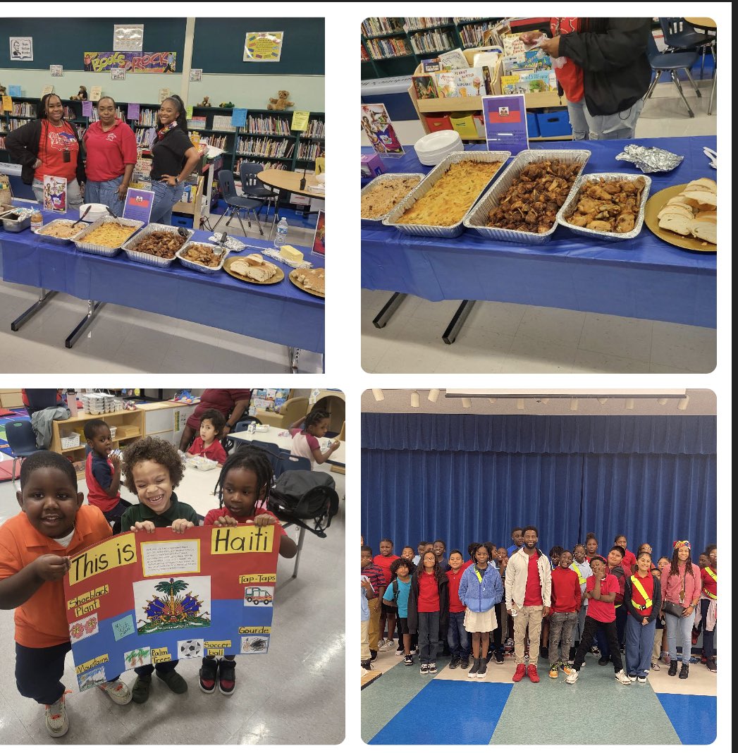 Haitian Heritage Month and Flag Day Celebration! Great food and classroom poster competition! Happy Haitian Flag Day! @pbcsd @ppessugarbears @GladesRegion @GladesRegionSup @DrMcTierEDU @QuesonaDP @claudiac_eleven @RoneldaClasyldy @kenikjr @Cynthia59927710