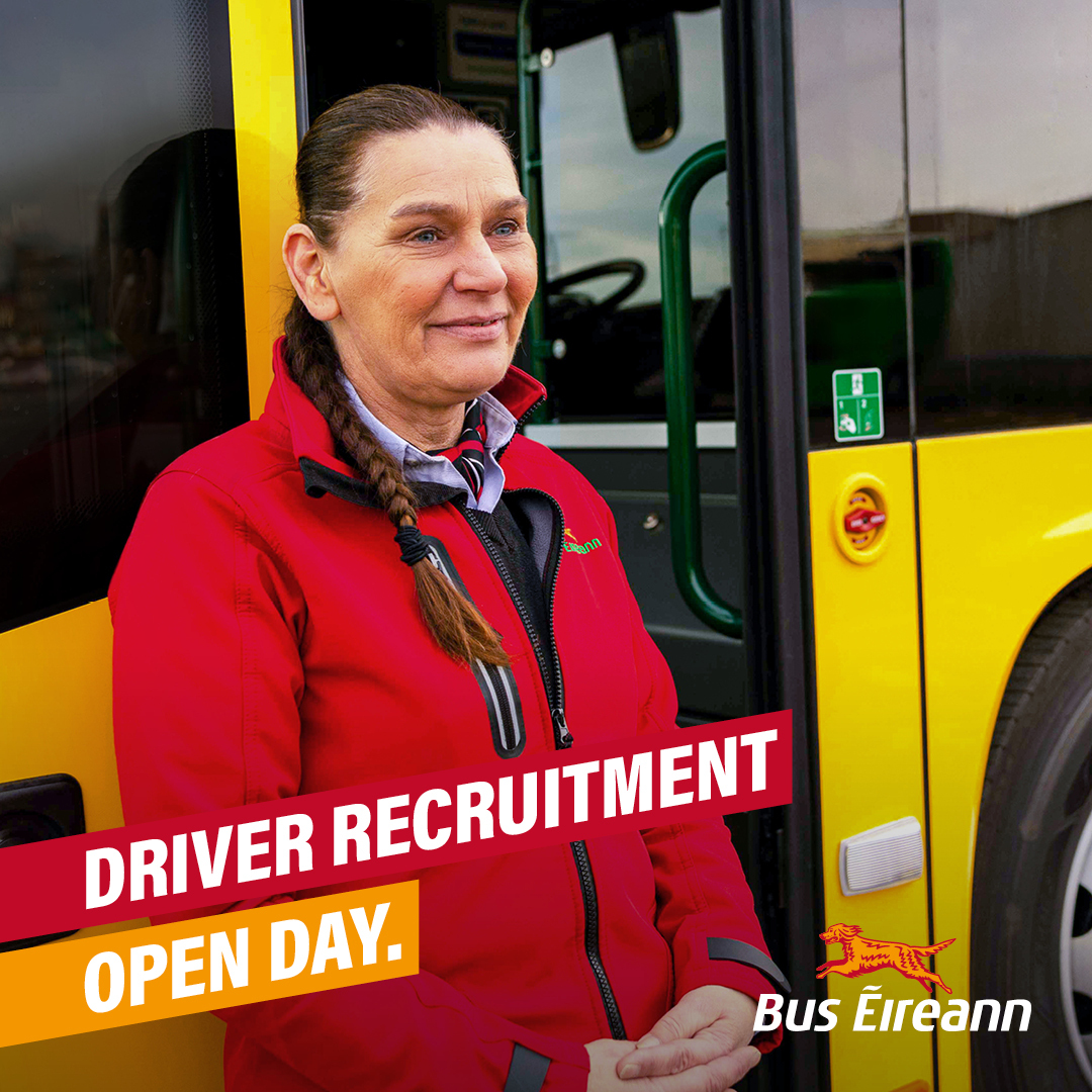 Have you a B, C or D Licence? Interested in pursuing a career with purpose? Start your journey with Bus Éireann & come to our Driver Open Evening on 21 May from 5pm - 8pm at Ballykisteen Hotel, Limerick Junction, Co. Tipperary, E34 VK12 See careers.buseireann.ie for information
