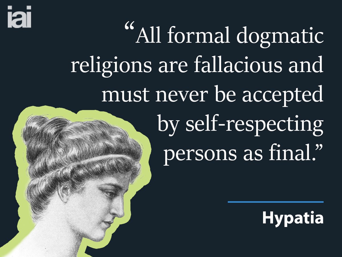 'All formal dogmatic religions are fallacious and must never be accepted by self-respecting persons as final.' – Hypatia Follow us for your daily dose of philosophy. 💭 #QuoteOfTheDay #Quotes #Hypatia