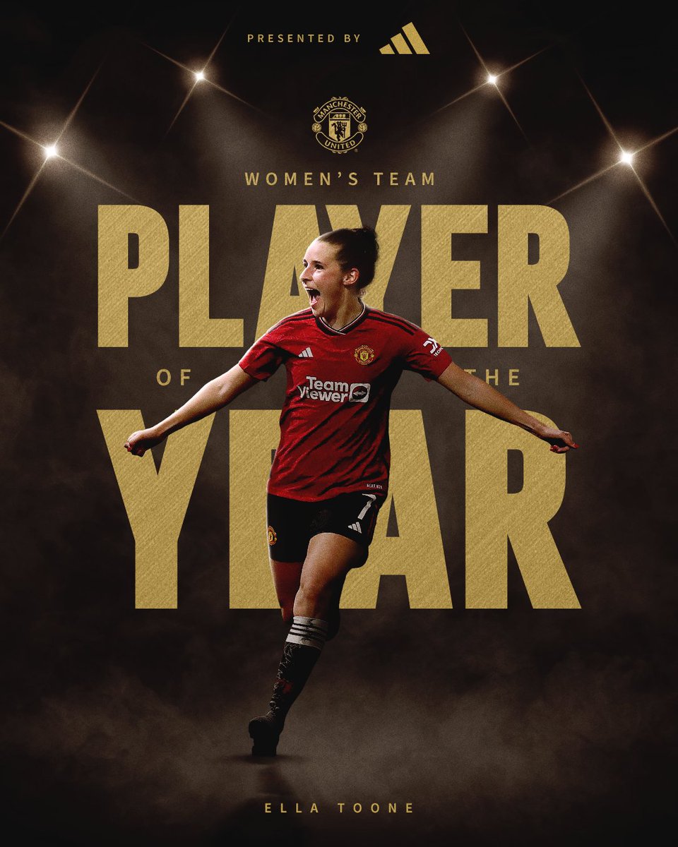 There really only is one, @EllaToone99 🤩👏 Our #️⃣7️⃣ is deservedly crowned your 2023/24 Player of the Year 🏆 #MUWomen || @adidasFootball