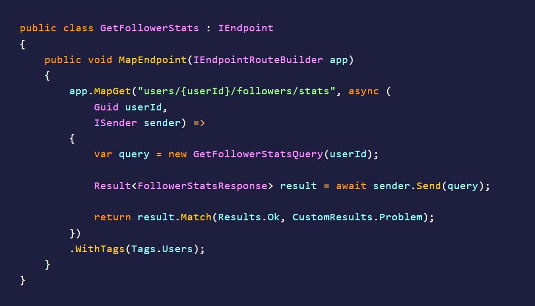 I implemented a custom abstraction to register Minimal API endpoints automatically.

You implement the IEndpoint interface and register the endpoint.

The impact on startup time is minimal, even though it uses reflection.

I measured with a simple stopwatch, and it takes ~3ms.