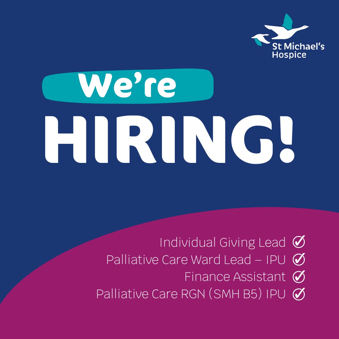 Are you passionate about making a difference in the lives of others? We're looking for people to join our team and help us provide support to patients and their families across North Hampshire. Learn more and apply here: stmichaelshospice.org.uk/work-for-us/va…