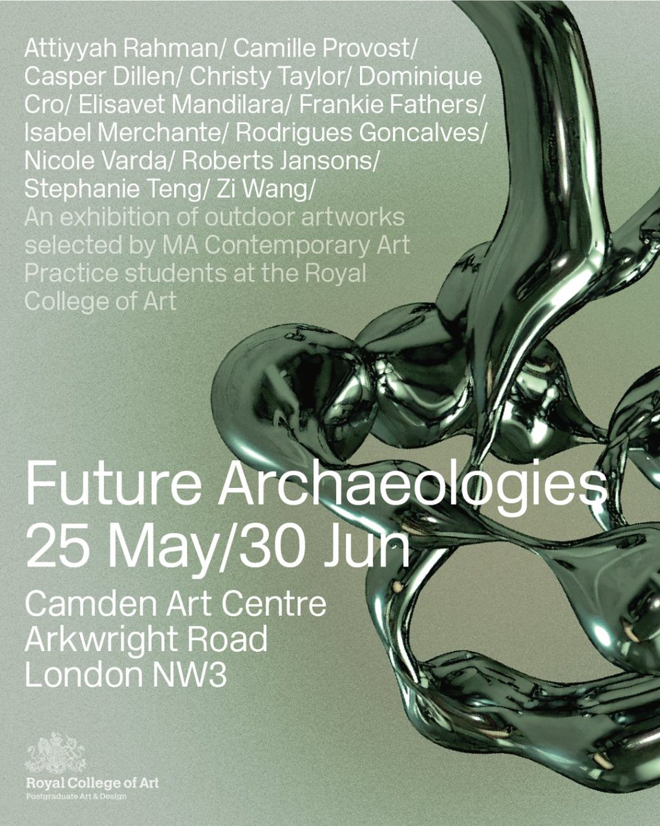 Join us for the opening of Future Archaeologies, an exhibition of outdoor artworks by MA Contemporary Art Practice students at the Royal College of Art.  Saturday 25 May, 7pm RSVP via our website 🔗