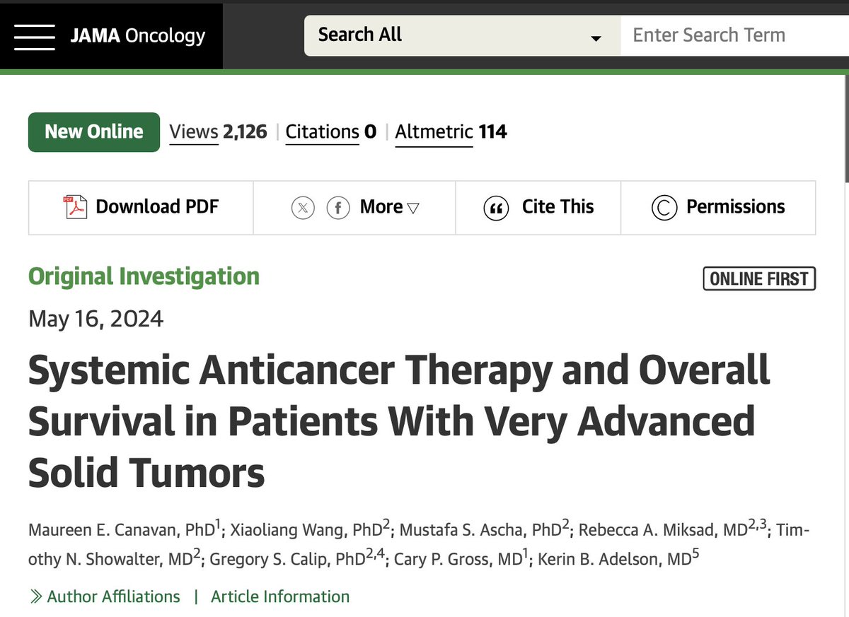 Does oncologic treatment for very advanced disease improve survival? 1⃣The study analyzed 78,446 adult patients with six common metastatic solid tumors. It found no significant survival benefit for patients receiving more systemic therapy for very advanced cancer. 2⃣There was no