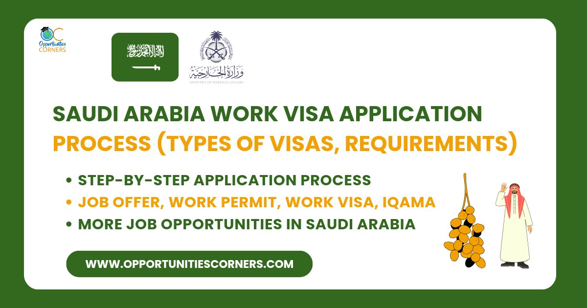 Saudi Arabia 🇸🇦 Work Visa Process 2024 (An Ultimate Guide)

Saudi Vision 2030 to create more diverse Job Opportunities for Saudi and Non Saudis.

It aims to Create one Million Job Opportunities. Get to know about Saudi Work Visa types.

Visit: opportunitiescorners.com/saudi-arabia-w…