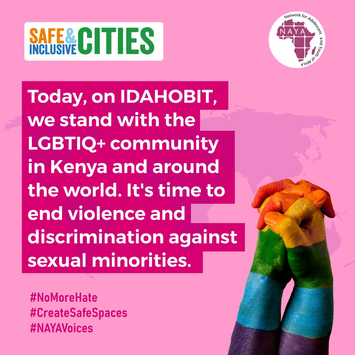 Building an inclusive society starts with rejecting prejudice and embracing diversity. Commit to fostering inclusivity in your community. #NoMoreHate #CreateSafeSpaces #NAYAVoices @RHRNKenya @NAYAKenya @KenyaSRHR @CSA_Kenya @Nairobits @lovemafrica @RaiseYourV_oice