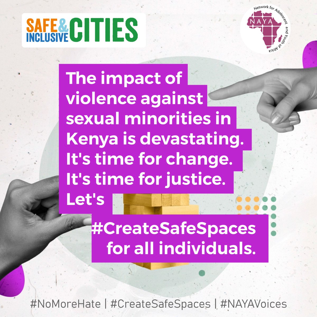 Amplify LGBTQ+ voices and stories in media. Representation matters more than ever in promoting understanding and acceptance. #NoMoreHate #CreateSafeSpaces #NAYAVoices @RHRNKenya @NAYAKenya @KenyaSRHR @CSA_Kenya @Nairobits @lovemafrica @RaiseYourV_oice