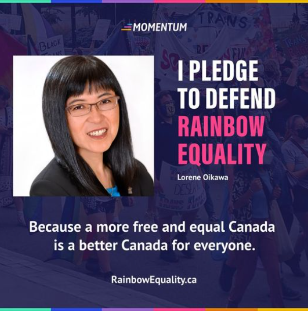I am speaking up for #RainbowEquality I will always speak up to defend the human rights and dignity of 2SLGBTQIA+ people in Canada. #IDAHOBIT #NoRoomForHate