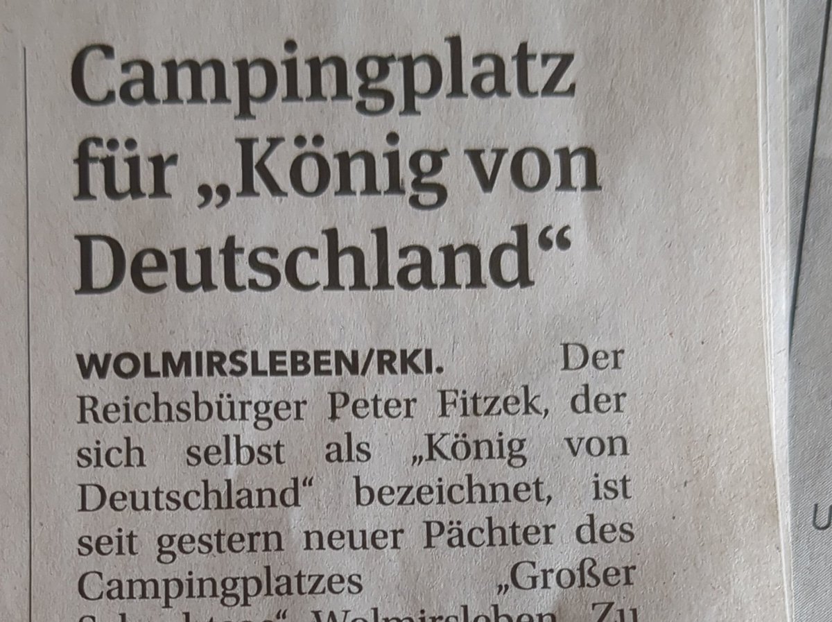 Die @Volksstimme berichtet über ein neues Objekt von Fitzek in Sachsen-Anhalt, einen Campingplatz #Reichsbürger