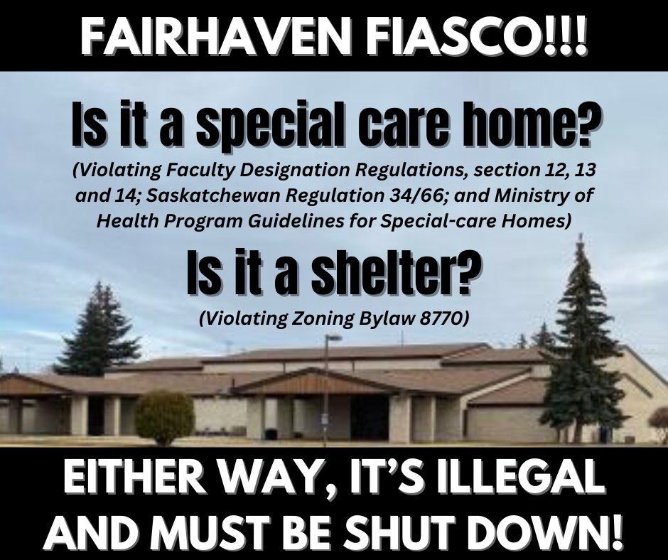 According to City Hall logic, if it operated in it's previous location as a shelter, and it's moved to Fairhaven and never changed it's operation as a shelter, and it's funded as a shelter... it's a special care home?

The operator didn't even comply with the requirements of the
