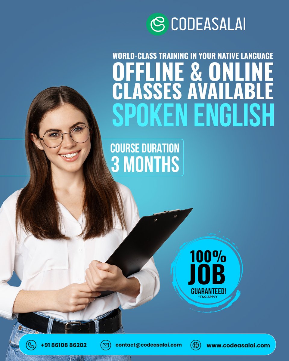 Codeasalai24's tweet image. Spoken English Classes available
Any Interested Text : 8610886202
codeasalai.com
#madurai #spokenenglishclass #spokenenglish