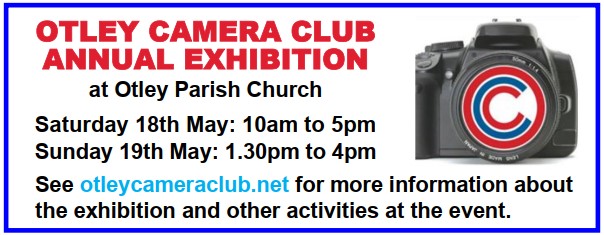 Otley Camera Club have their exhibition in our church today and tomorrow afternoon. See picture.
@OtleyCameraClub