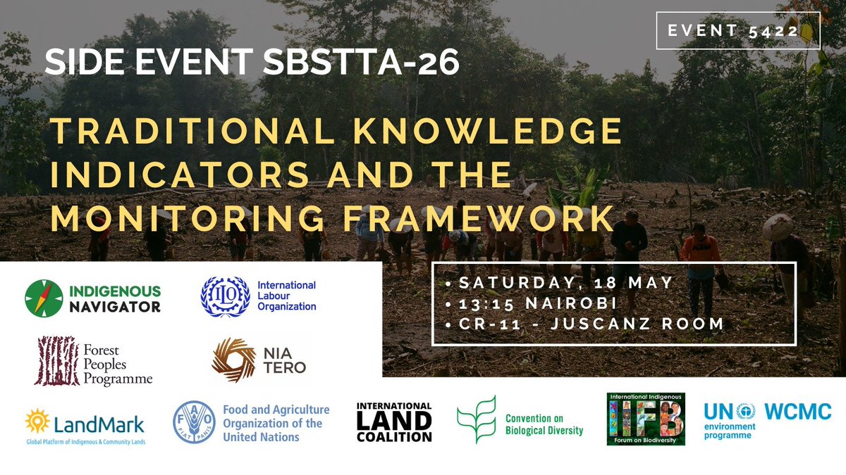 📢 Happening Today! Join Our Side Event as we Dive into critical discussions on indicators and monitoring frameworks that impact #IndigenousPeoples & Local communities. #ForPeopleandNature #TransformativePathways #SBSTTA26