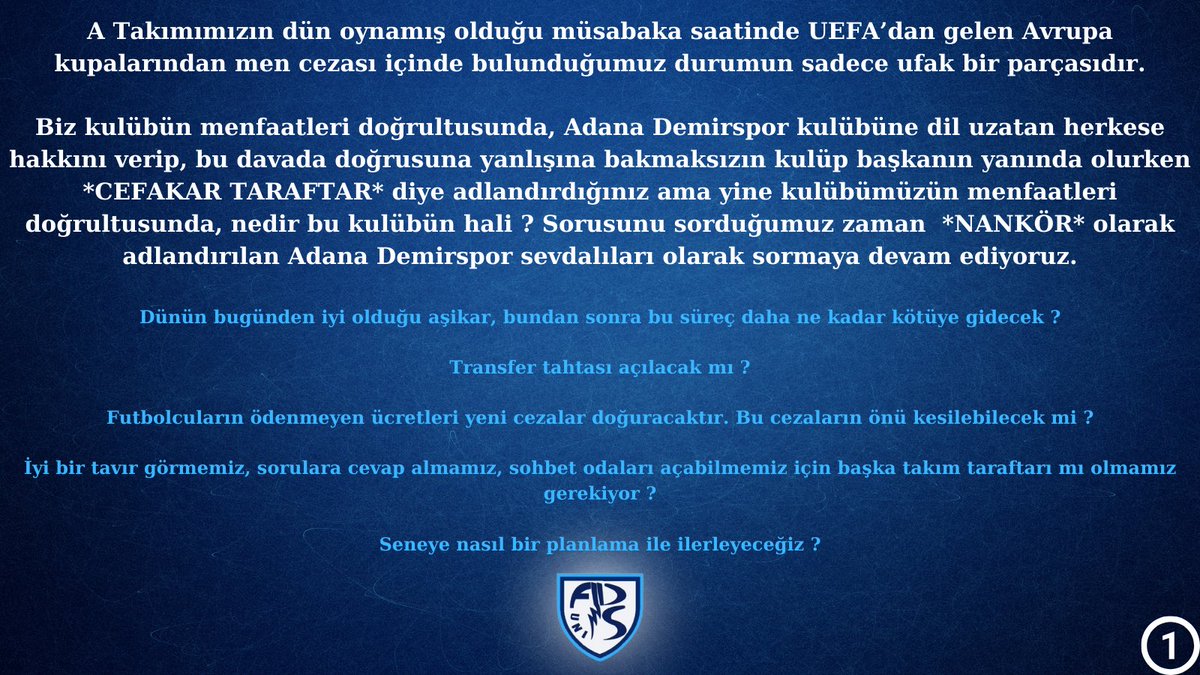 adanademiruni's tweet photo. TEK GÜNDEM, ADANA DEMİRSPORUMUZUN KURTULUŞUDUR.

#ÜniAdanaDemir https://t.co/wHe6cuiC6z