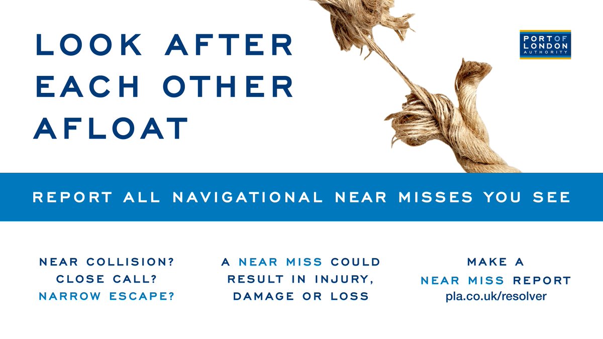 We're all responsible for #NavigationalSafety -- tell us when you experience a near miss ➡️ hubs.la/Q02xpLTH0 #MaritimeSafetyMatters #SaferThames #PortOfLondon #WeLoveTheThames