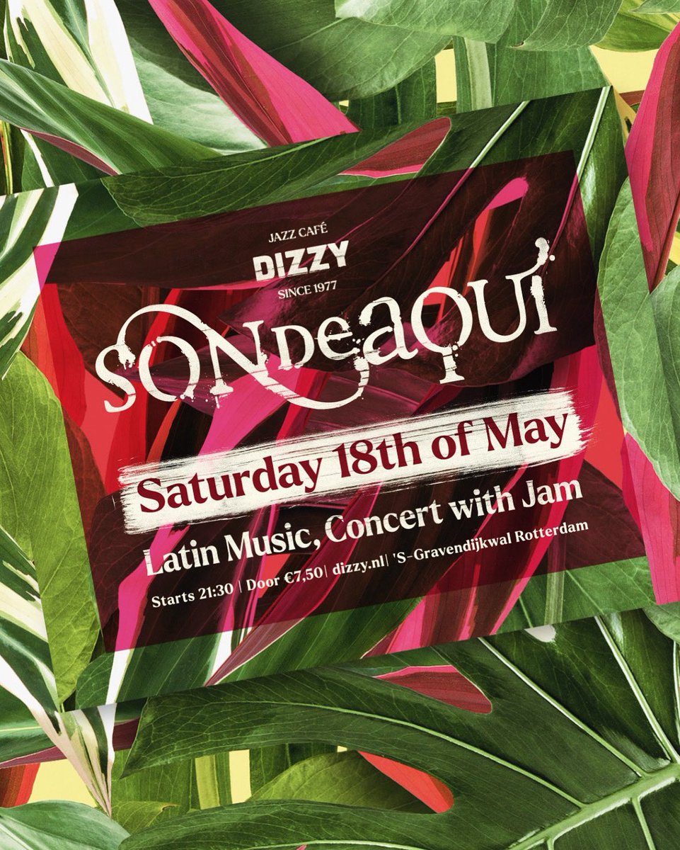 People in #Rotterdam: see you tonight Saturday 18/5/24 - 21:30hrs at Dizzy Jazz Cafe